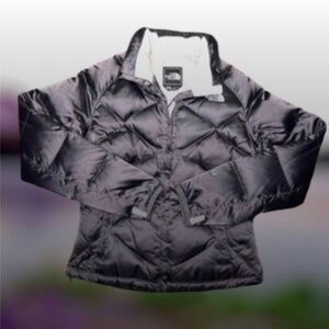 The North Face 550 Puffer Down Coat Jacket Womens Grey/Purple